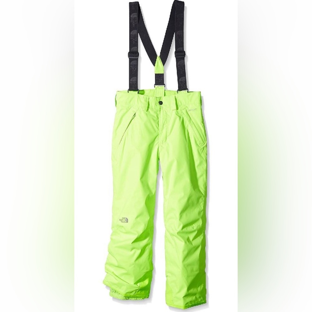 The North Face Snowquest Suspender snow  Pants  Safety Green Sz 14/16-L